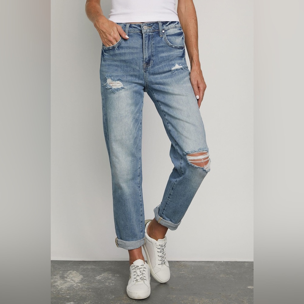 Risen Mid Rise Boyfriend Jeans Size 9 29 Stretch Like New